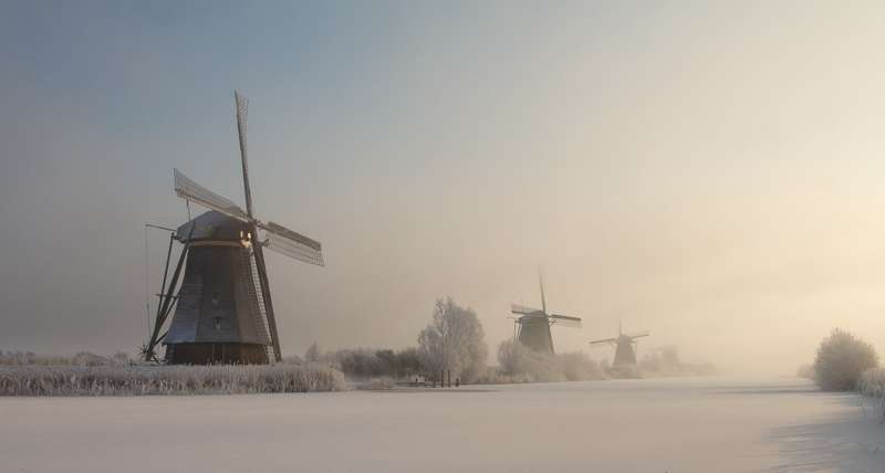 Photographing Snow-Capped Windmills Against Stormy Skies